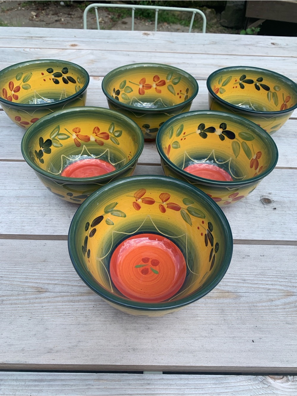 Set of 6 Corsica Home “La Province” Hand Painted Ceramic Bowls